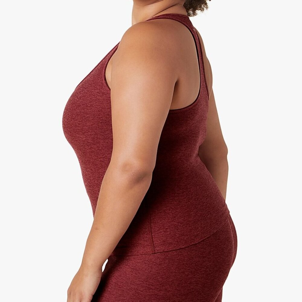 Beyond Yoga Step Up Spacedye Racerback Tank Top Burgundy - Picture 2 of 3